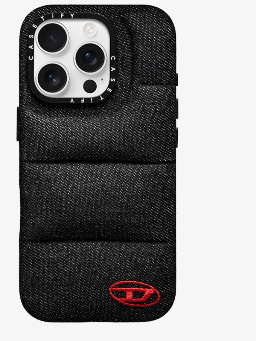 DIESEL Blue Denim Puffer Phone Case - Black - iPhone 16 Pro